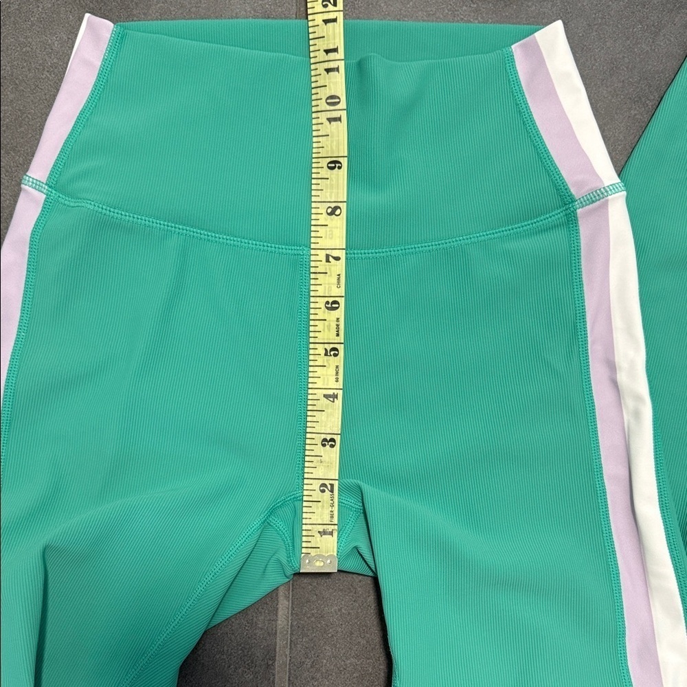 Wilo 2 Piece Bra & Leggings Ribbed Workout Set in Apple Green - Picture 12 of 13